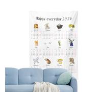 Wall Calendar Napkin Decoration - Novelty Hanging Date Fabric Home Decorative Artwork | Classic Printed Annual Planner Fabric Banner With Calendar