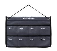 Wall Calendar Organizer - Wall Mounted Storage Bag | Weekly and Monthly Planner | Multi Pocket Storage for Mail, Documents, Stationery, Kids School, Home Office, Easy Access