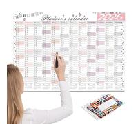 Wall Calendar - Paper, Large Paper Planner 12-Month Grid Layout | Sticker Included Yearly Wall Planner For Daily Scheduling Event Tracking Daily Planning, Birthdays, Events, Deadlines, Vacations
