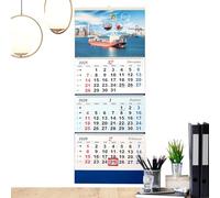 Wall Calendar Planner 2026 - 4-Way Monthly Layout, Large Date Block Organiser, Hanging Design Made of Thick Paper, Annual Planning Management Calendar for Use in the Office, School, Class