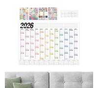 Wall Calendar Planner - 2026 Planner Agenda Overview | Home Calendar | For School Kids Room Office Home Kitchen Classroom Teacher Family