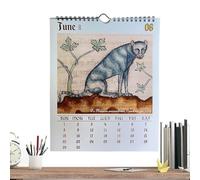 Wall Calendars - Medieval Cats Painting Wall Calendar,2026 Funny Planner Reminder Hangable Annual Schedule for Holiday Birthday Celebration Workplace Home Kitchen Men Women Friends Family