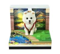 Wall Calender 3D Timepiece Calendar 2026 Shark Paper Art Memo Pad With 52 Week Calendars Desk decor aesthetic(Dog)