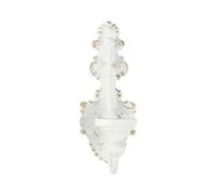 Wall Candle Holder, Vintage Distressed Cast Iron Wall Candle Holder Shabby Chic Hanging for Living Room Bedroom Fireplace Bathroom (White)