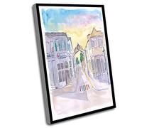 Wall Canvas Art,Cow Farmhouse Wall Decor,Key West Conch Dream House Bahama Village Entrance Wall Decoration Edition Fine Art Print Watercolor Prints,12x16 Inch UnFramed Wall Art