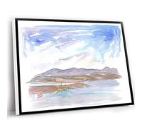 Wall Canvas Art For Bedroom,Wall Decor Bedroom,Ireland Incredible Landscape With Lough And Hills Wall Decoration Edition Fine Art Print Watercolor Prints,12x16 Inch UnFramed Wall Art