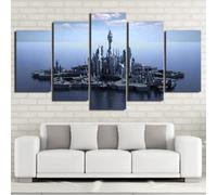 Wall Canvas For Bedroom Wall Paintings For Living Room Modern No Framed Canvas 5Pcs Stargate Atlantis Island Posters Wall Art Pictures Decoration Accessories Home Decor Paintings,20X35Cmx2 20X45Cmx2