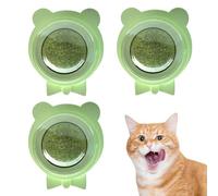 Wall Catnip Balls - 1.85in Green Blue Rotating Orb, Boredom Relief Face Scratcher, Adhesive Pet Toy | Home Hallway Corner, Wooden Furniture Side, Outdoor Enclosed Cat Patio Space Accessory