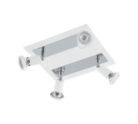 Wall Ceiling 4 Spot Light Colour White Chrome Shade & Back Plate Bulb GU10 4x5W