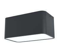Wall / Ceiling Light Black Square Accent Downlight 2 x 28W E27 Bulb Loops Black One Size