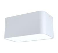 Wall / Ceiling Light White Aluminium Twin Downlight 1 x 28W E27 Bulb Loops White One Size