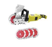 Wall Chaser 4000W Wall Groove Cutting Machine 6000r/min 12cm Saw Blade Brick Concrete Slotting Machine Cutting Depth Adjustable with 5 Saw Blades for Reinforcement, Marble