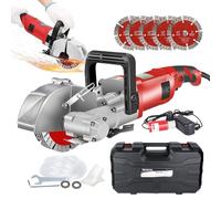 Wall Chaser Cutting Machine 4000W | 7500RPM Concrete Slotting Tool | Dust-Free with Water Pump | 37mm Cutting Depth | 5 Blades 125mm Diameter