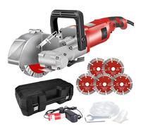 Wall Chaser Cutting Machine with 5 Saw Blades, 4000W, 7500RPM, Adjustable Depth & Width for Grooves in Granite, Marble, Concrete, and Stone