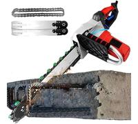 Wall Chaser Grooving Machine with Water Pump & 2 Chains & 2 Guide Bars, High Power 5800W/6500W Tool for Brick, Ground, and Rebar Cutting