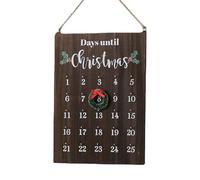 Wall Christmas Countdown Calendar - 40x26cm Wooden Seasonal Decor | 25 Days Advent Sign | Family Classroom Bedroom Living Room Dormitory Rustic Hanging Ornament For Holiday Celebration