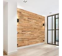 Wall Cladding Made of Reclaimed Wood, Natural Vintage Wood Wall Panels, Model "Amber", Wooden Wall Design (1 m2)