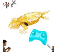 Wall Climbing Gecko,Glow in The Dark Wall Crawling Crawler Gecko w LED Eyes,W-all Crawler Robot Geckos,Rechargeable Remote Control Robot Kids Toys,Christmas Stocking Stuffers for Boys Girls Teens