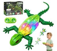 Wall Climbing Gecko, Green Rechargeable Wall Crawler Gecko Lizard Toys | 360° Rotating RC Robot Lizard Toys with Remote Control & 9 LED Lights for Christmas Birthday Boys Gifts