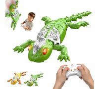 Wall Climbing Gecko,RC Wall Crawler Gecko,W-all Climbing RC Chameleon Toy for Kids, Rechargeable Remote Control Lizard Toy with LED Eyes,Dual Mode Floor & W-all Driving,Gifts for 3+ Boys Girls Teens