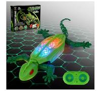 Wall Climbing Gecko, Rechargeable Wall Climbing Lizard Toy for Kids, RC Robot Crawling Chameleon with LED Lights & 3 Modes, Christmas & Birthday Gifts for Boys and Girls 3, 4, 5, 6, 7, 8+ (Green)