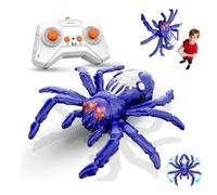 Wall Climbing Gecko Spiders, 360° Rotating Anti-Gravity RC Toy with LED Lights, Rechargeable Remote Control Robot Toys, Floor Ceiling Crawling Electric Spider, Fun and Novelty Gifts for Boys & Girls