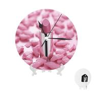 Wall Clock 10 Inch Battery Operated Wall Clocks Silent Non Ticking Round Wall Clocks Modern Farmhouse Clock Lipstick pattern Wall Clock for Living Room Kitchen Home Office Wall Decorative Clock