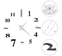 Wall Clock 100cm XXL High Gloss Black EVA 3D Modern DIY Silent Quartz Home Decor