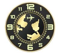 Wall Clock 12 Inch Battery Powered Metal Frame, Silent Wing Pointer, Cool and Stylish Appearance, Imitating The Rotation of The Earth, Suitable for Home Decoration, Living Room and Bedroom