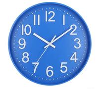 Wall Clock, 30 cm Silent Quartz Clock with Non-Ticking Movement, Large 3D Arabic Numerals, Clear Glass Face, for Living Room Bedroom Kitchen Office