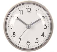Wall Clock, 7.5cm Suction Cup Waterproof Quartz piece Strong Hold Modern Design for Bathroom Kitchen(grey)