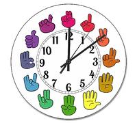 Wall Clock,American Sign Language ASL Rainbow Wheel Wood,Quartz Digital Wall Clocks Modern Decor Clocks for Bedroom Kitchen 25cm