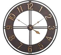 Wall Clock Art Clock Large Outdoor Garden Wall Clock, Round Antique Sticker Garden Clock Metal Waterproof Outdoor Clock Mute Quartz Wall Clock Clock