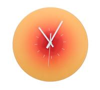 Wall Clock Battery Operated Accurate Time Stylish Modern Art Atmosphere 12-inch Sunset Gradient Glass Non-ticking Hanging Clock for Home Wall Decor