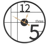 Wall Clock Battery-Operated Modern Quartz Round Wall Clock Gold Iron vidaXL