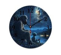 Wall Clock Bigfoot and Aliens, Round Clocks, Modern, Stylish, Hanging Clock for Classroom Bathroom Bedroom 25cm