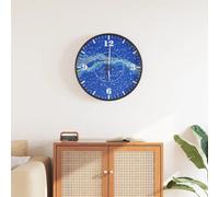 Wall Clock Blue Ø30cm Polystyrene Glass Luminous Silent Quartz Rustic Glow Hands