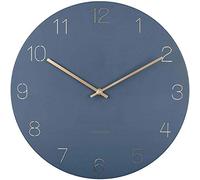 Wall Clock Charm Engraved Numbers Dark Blue Diameter 40 cm Height 3.5 cm Excl. 1 AA Battery