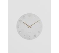 Wall Clock Charm Engraved Numbers Small - White