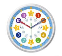 Wall Clock, Children Silent Rainbow for Home Study Spaces Hanging Learning Living Room Bedroom Room No Drilling 10 12 Inch(12inch)