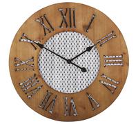 Beliani Wall Clock Cuilco 60 cm Fir Wood, Brown