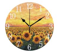 Wall Clock Decorative Wall Clocks Easy To Read Clock For Living Room School Indoor 25cm Sunflowers