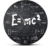 Wall Clock Digital Albert Einstein E=Mc2 Theory Of Relativity Math Formula Geek Wall Clock Scientist Physics Teacher Gift School Classroom Decor Suitable For Shop Meeting Room