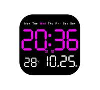 Wall Clock, Digital Wall with Remote, 10.55" Large Display, Auto Dimmable, 10 Levels Adjustable Brightness, 12 / 24h Auto Dimmable