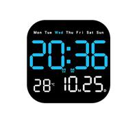 Wall Clock, Digital Wall with Remote, 10.55" Large Display, Auto Dimmable, 10 Levels Adjustable Brightness, 12 / 24h Auto Dimmable