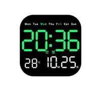 Wall Clock, Digital Wall with Remote, 10.55" Large Display, Auto Dimmable, 10 Levels Adjustable Brightness, 12 / 24h Auto Dimmable