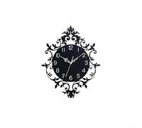 Wall Clock, European Vintage Decorative Battery Operated Non Ticking Carved Silent Pendulum for Living Room Elegant Display(Without Pendulum)