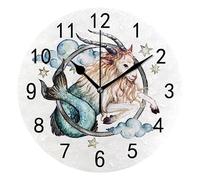 Wall Clock for Living Room Decor Capricorn Zodiac Symbol Hanging Round Desk Clocks Bathroom Kitchen Office