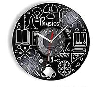 Wall Clock For Living Room Decor Wall Clock Physics Wall Clock Vinyl Record Wall Clock Study Theme Classroom Physics Experiment Wall Art Decorative Clock Gift Physics Teachers