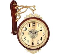 Wall Clock for Living Room Wall Clocks Vintage Double-Sided Wall Clock Modern Style Decorative Clock Plastic Wall Clock Metal Dial Silent Movement Wall Clock for Bedroom